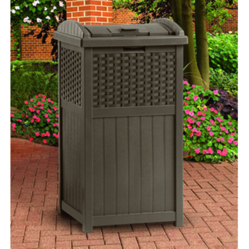Suncast 33 Gallon Manual Lift Trash Hideaway Container & Reviews Wayfair